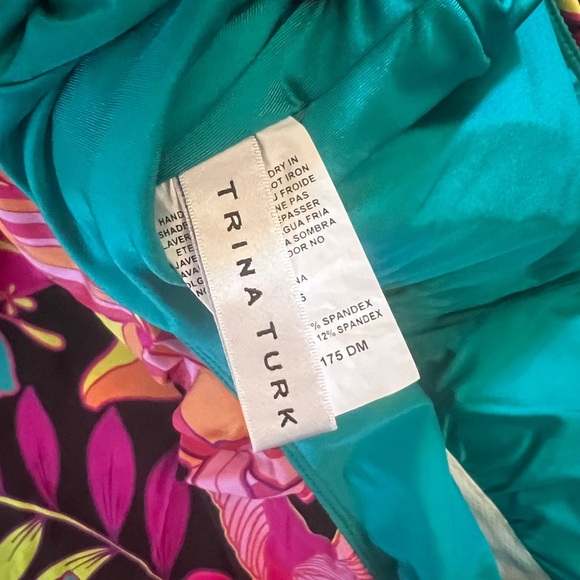 TRINA TURK SWIM Floral Off Shoulder Ruffle One Piece Swim Suit - Picture 12 of 14